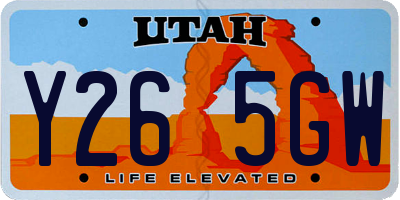 UT license plate Y265GW