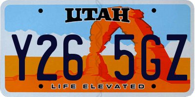 UT license plate Y265GZ