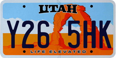 UT license plate Y265HK