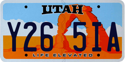UT license plate Y265IA