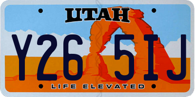 UT license plate Y265IJ
