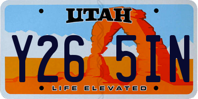 UT license plate Y265IN