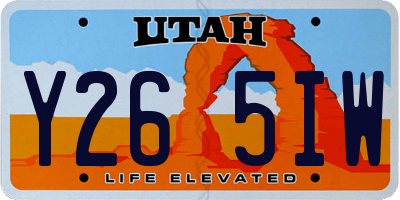 UT license plate Y265IW