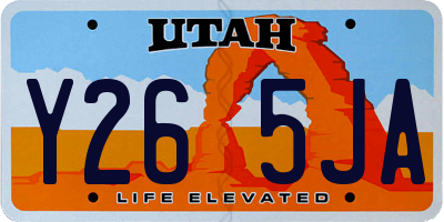UT license plate Y265JA