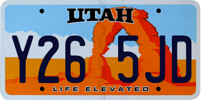 UT license plate Y265JD