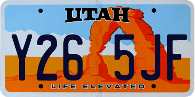 UT license plate Y265JF