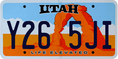 UT license plate Y265JI