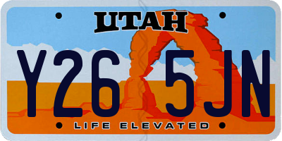 UT license plate Y265JN