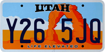 UT license plate Y265JQ