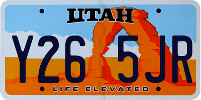 UT license plate Y265JR