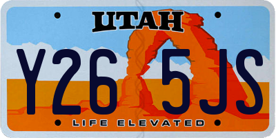 UT license plate Y265JS