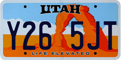 UT license plate Y265JT