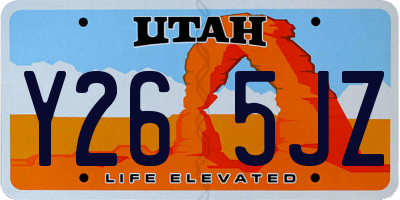 UT license plate Y265JZ