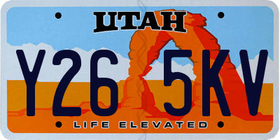 UT license plate Y265KV