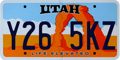 UT license plate Y265KZ