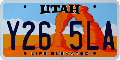 UT license plate Y265LA