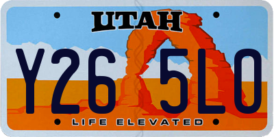 UT license plate Y265LO
