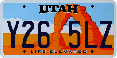 UT license plate Y265LZ