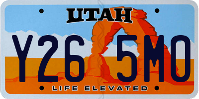 UT license plate Y265MO