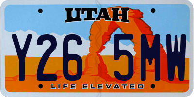 UT license plate Y265MW