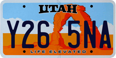 UT license plate Y265NA