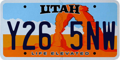 UT license plate Y265NW
