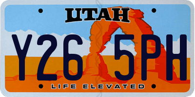 UT license plate Y265PH