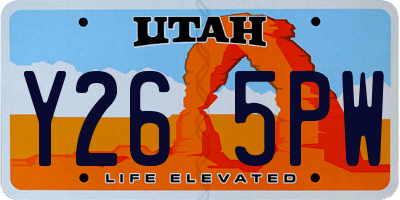UT license plate Y265PW