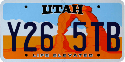 UT license plate Y265TB