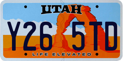 UT license plate Y265TD