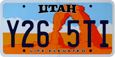 UT license plate Y265TI