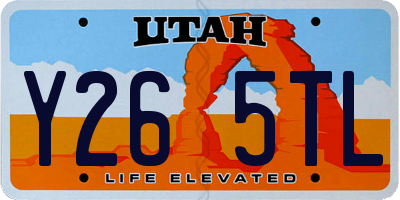 UT license plate Y265TL