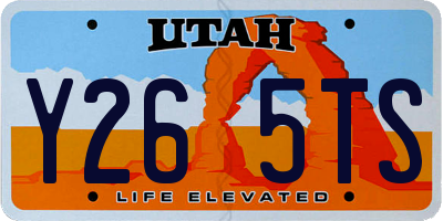 UT license plate Y265TS
