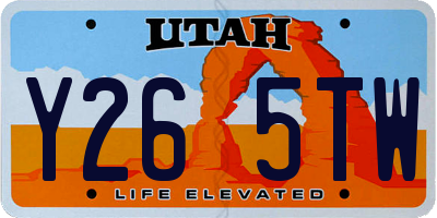 UT license plate Y265TW