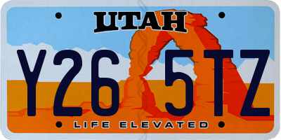 UT license plate Y265TZ