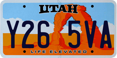UT license plate Y265VA