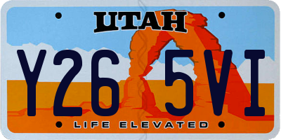 UT license plate Y265VI