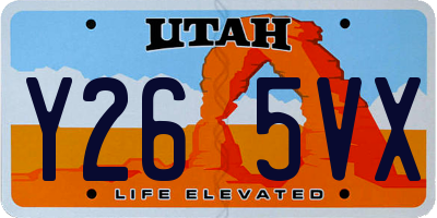 UT license plate Y265VX