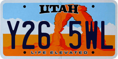 UT license plate Y265WL
