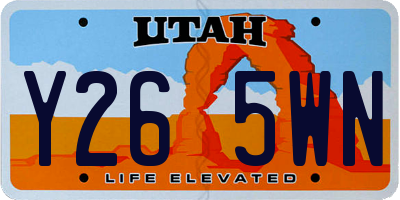 UT license plate Y265WN
