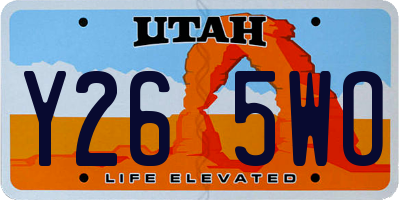 UT license plate Y265WO