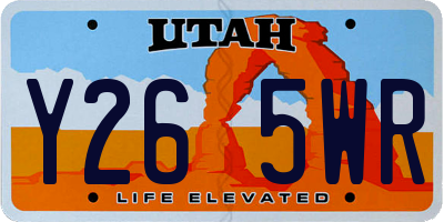 UT license plate Y265WR