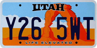UT license plate Y265WT
