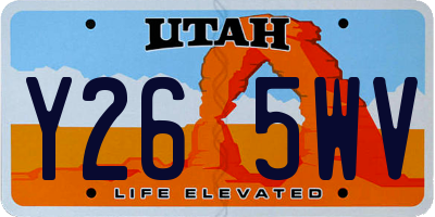 UT license plate Y265WV