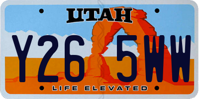 UT license plate Y265WW