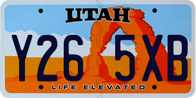 UT license plate Y265XB