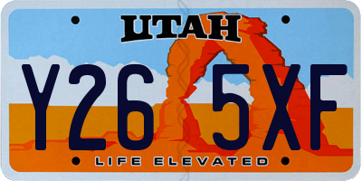 UT license plate Y265XF