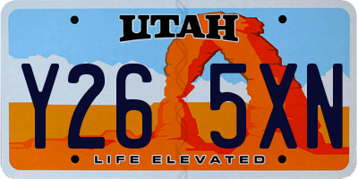 UT license plate Y265XN