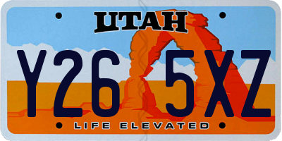 UT license plate Y265XZ