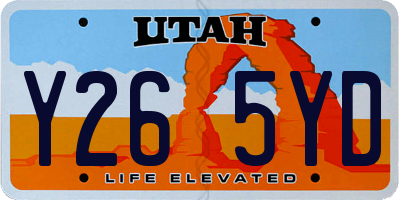 UT license plate Y265YD
